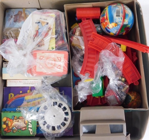 Auctioneer announce - withdrawn pre sale by vendor.Various toys and games, to include Snap, various playing cards, marbles track, etc. (1 box)