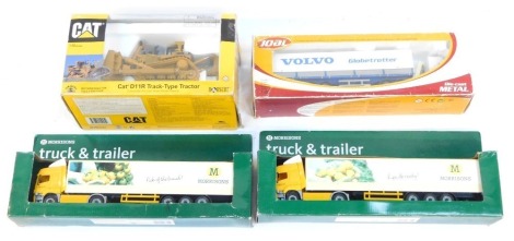 A CAT D11R track type tractor, a Joal loader, and two Morrisons trucks, boxed. (4)