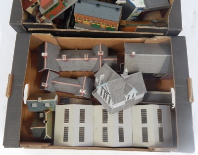 A group of model railway cardboard railway buildings. (2 boxes) - 2