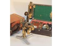 A 19thC brass monocular microscope by W. Watson & Sons