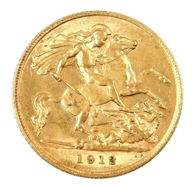 A George V half gold sovereign, dated 1912, 4g.