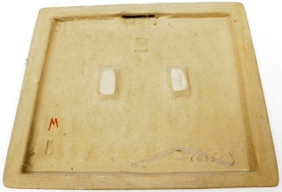 A Danish stoneware wall plaque by Marianne Starck for David Andersen, depicting three women in a boat, impressed marks, and numbered 6055, 23.5cm x 29.5cm. - 2