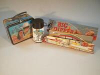 A tin plate big dipper rollercoaster in original box and a Lone Ranger