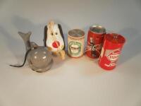 A collection of novelty radios including advertising