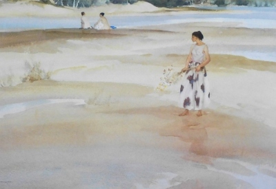 After William Russell Flint. Jemima in Anglesey, print, 27.5cm x 40cm, and Wishing Well, print, 27.5cm x 40cm. (2) - 2