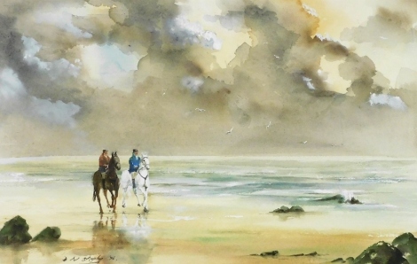 D. N. Brophy (20thC School). Low Tide Canter, watercolour, signed and dated '96, 29.5cm x 45.5cm.