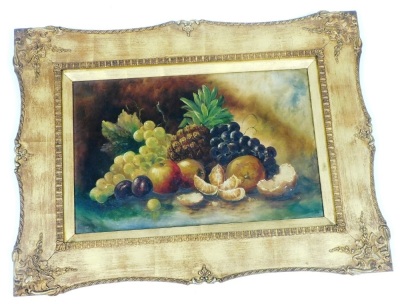 Early 20thC School. Still life depicting fruit, oil on board, unsigned, 29.5cm x 46cm. - 2