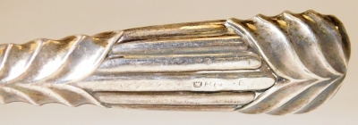 A Victorian silver handled toasting fork, with fluted decoration, Birmingham 1889, 29cm wide. - 2