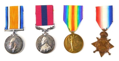 A Great War Western Front D.C.M. group of four medals, awarded to Private William Holliday, 6th Battalion, South Wales Borderers, who died of wounds on 13th April 1918, comprising Distinguished Conduct Medal, G.V.R. (9 -16760) Pte. W. Holliday, 6/S. Wales