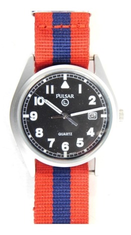 A British Army Pulsar Watch, 6645-99. NB. Lots 1 to 50 in this auction are being sold with proceeds of sale being donated to Woody' Lodge Registered Charity (1173752) fund raising to continue their support to veterans.