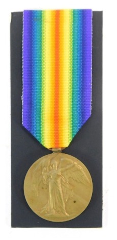 A Victory Medal awarded to 4848 Pte Patrick Savage, Leinster Regiment. Note: Patrick Savage was born in Wexford in 1878 joining the Army in Dublin in September 1896. He saw service in the Boer War and is entitled to Queens South Africa Medal with bars Wi