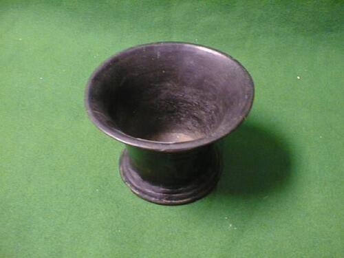 A small 17th C crested bronze Mortar