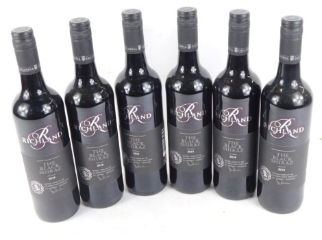 Six bottles of Richland Black Shiraz 2018.