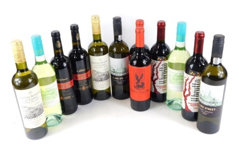 Assorted wines, comprising two bottles of Lobo le Falcao 2020 Portuguese red wine, two bottles of Il Brutto Negroamaro Primitivo 2020, two bottles of Caravan Sauvignon Blanc, two bottles of Paris Street Pinot Grigio 2020, two bottles of El Bombero Carinen