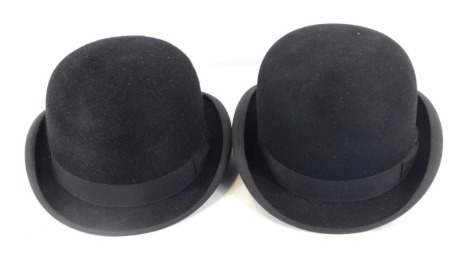 Two gentleman's bowler hats, comprising a Lincoln Bennett and Co of London Piccadilly, and a Christy's of London. (2)