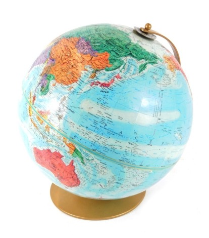 A World Nations series globe, of coloured design, on axle, 40cm high.