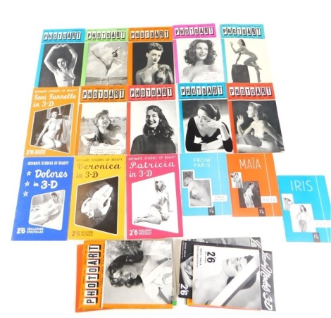 A small group of glamour magazines, comprising London Models in 3D, Leslie Carol in 3D, Photo Art, and others, all circa 60s and 70s. (1 box)