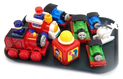 Tomy and other toys to include a Tomy Britt Allcroft 1988 Thomas Push and Go Tomy Jack in the Box Golden Bear Thomas The Tank Engine Thomas No 1 and Henry No 6 etc. 8