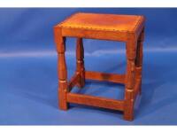 A Robert Thompson of Kilburn "Mouseman" oak stool