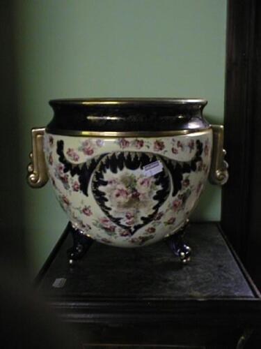 A late 19th C Staffordshire Jardiniere of ovoid form