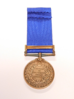 A Metropolitan Police Jubilee medal 1887 with 1897 bar, awarded to PC I. Smith (Wandsworth) - 2