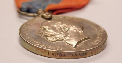 Two silver Imperial Service medals, being George V awarded to Laura Annie Jackson and George VI to Bert Gamlin. (2) - 7