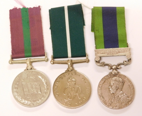 Three medals, being silver Afganistan N.W.F. 1919 medal awarded to 418 HavR Gurdit Singh 3-152 Punjabis, and two Commonwealth Independence Pakistan medals to MT/6558649 Sepoy Jala Din R.P.A.S.C. and 3835285 Sepoy Mohd Feroze 16 PB.R. (3)