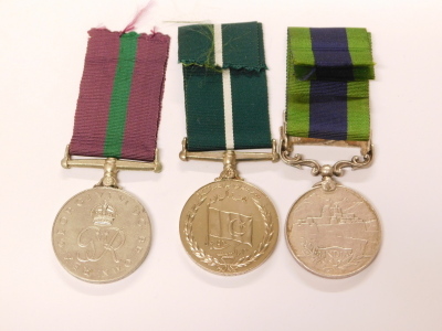 Three medals, being silver Afganistan N.W.F. 1919 medal awarded to 418 HavR Gurdit Singh 3-152 Punjabis, and two Commonwealth Independence Pakistan medals to MT/6558649 Sepoy Jala Din R.P.A.S.C. and 3835285 Sepoy Mohd Feroze 16 PB.R. (3) - 2