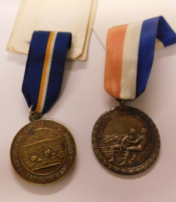 Two Royal Life Saving Society medals, awarded 1917 and a silver 1931. (2) - 2