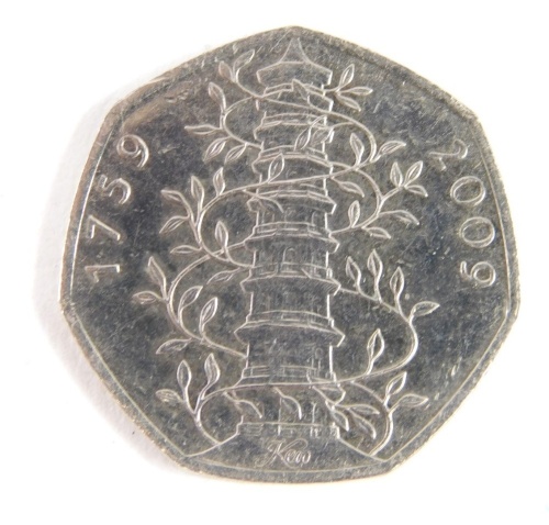 A 1759-2009 commemorative Kew Gardens commemorative fifty pence coin.