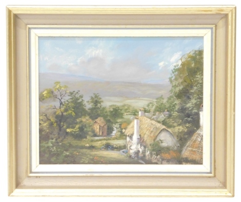 George Horne. A Dash Of Sunshine, Selworthy Somerset, oil on board, 19cm x 24cm.