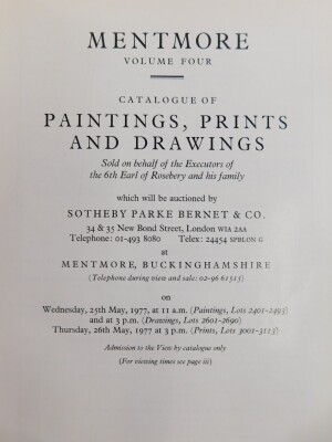 The Sotheby's Mentmore Hall Sale catalogue, hardback, in five albums, with dust wrappers and associated paperwork. - 2