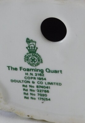 A Royal Doulton figure The Foaming Quart, HN2162, printed marks beneath, 17cm high. - 2