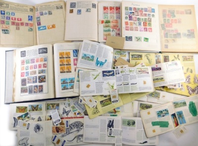 Various cigarette, trade and other cards, Brooke Bond tea cards, in album, together with Asian Wildlife, Trees in Britain, etc., various other loose tea cards, a quantity of stamps, GB QEII used, various other world used stamps, India, various others, etc