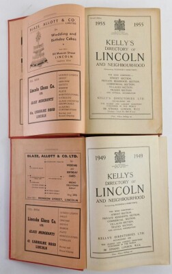 Two Kelly's Directories of Lincoln 1949 and 1955, in pressed red boards. - 2