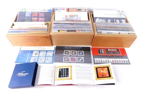 Various stamps, Royal Mail Millennium collection, and three boxes of collectors stamps, to include World of Invention, etc., in three boxes marked Royal Mail.