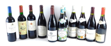 Various red wine, to include Gevrey-Chambertin Burgundy 1998, Gevrey-Chambertin 2001, Dubceuf Regnie, Chateau Trianon Saint-Emilion 1998, Margaux 2002, etc. (12)