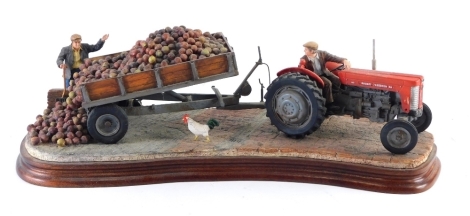 A Border Fine Arts figure group Tipping Turnips, limited edition, marked Ayres, 48cm long.