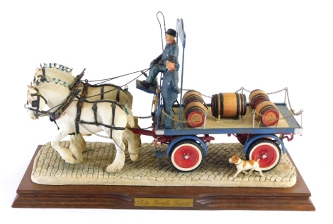 A Border Fine Arts figure group The Gentle Giants (Tetley's Dray), number PJ01, limited edition, marked Ayres, 38cm long.