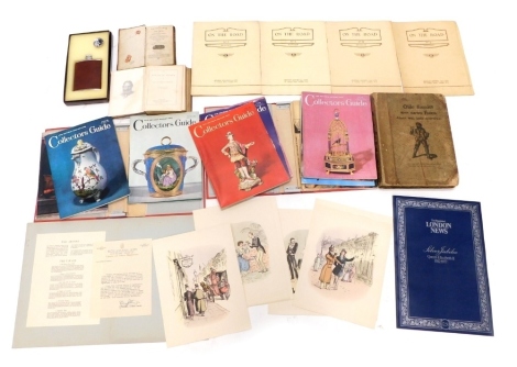 Various books and ephemera, a Thomas Bewick The Looking Glass for the Mind or Intellectual Mirror 1814, in leather boards, On the Road, number three Bentley, Bentley Motors brochure, another number four, and number nine, Old Ffrendes with New Faces, later