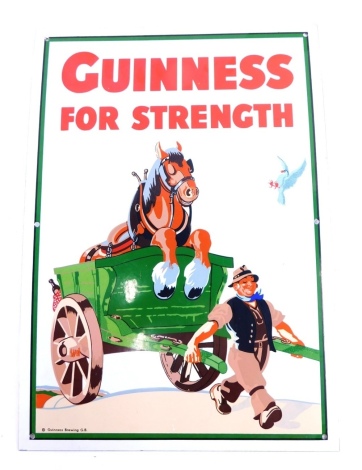 A reproduction Guinness for Strength tin sign, 52cm x 38cm.