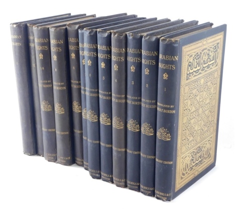 Burton (RF). Arabian Nights, library edition in black gilt stencilled boards. (12 vols)