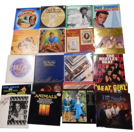 Various records, popular music, etc., The Best of the Dave Clark Five, Cher, Chubby Checker, Judy Boucher, Chuck Berry, The Beatles Please Please Me stereo, late edition circa 1970s, other Beatles, Red album, John Barry, The Animals, Johnnie and the Hurri