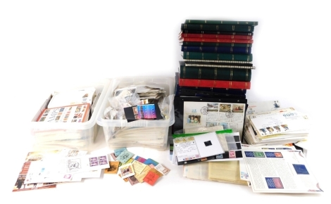 Various stamps, first day covers, accumulations of various collectors stamps, Mozambique, Montserrat, etc. (a large quantity)