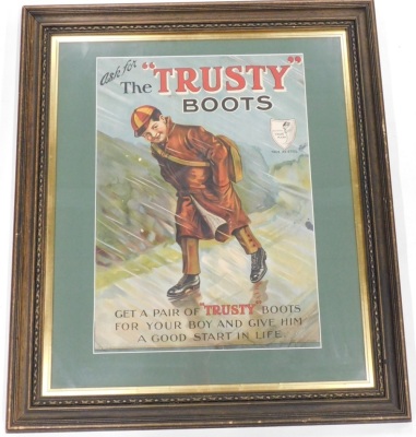 An Ask for the Trusty Boots paper advertising poster, 64cm x 41cm. - 2