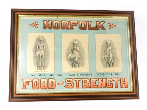 A Norfolk Food and Strength advertising poster, in colours, 45cm x 66cm.