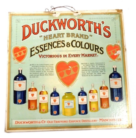 A Duckworth Heart Brand Essences and Colours advertising card, 45cm x 45cm.