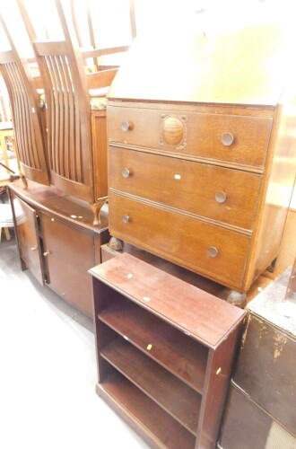 A quantity of sundry furniture, to include sideboard, bureau, blanket box, bookcase, etc.