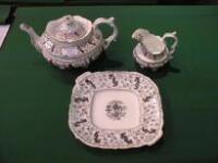 A Samuel Alcock Jersey Pattern Part Tea Service with teapot (AF)