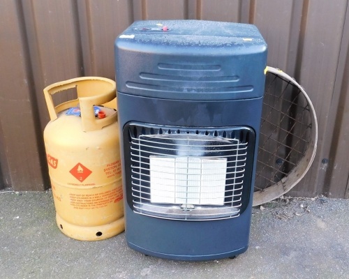 A portable gas heater.